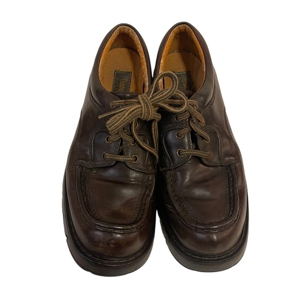 Vintage TIMBERLAND Y2K Vintage Brown Leather Shoes Boots - Picture 2 of 8